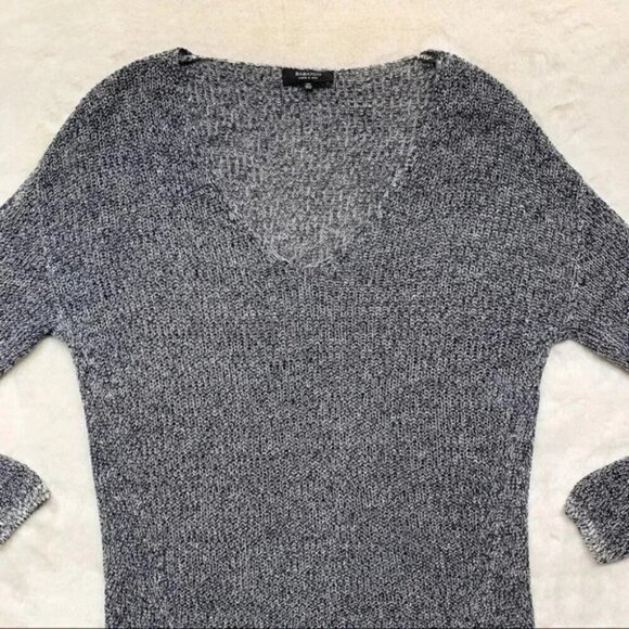 Aritzia Babaton Jarrod Sweater V-neck Long sleeve Grey Knit Heathered XXS - Picture 8 of 16